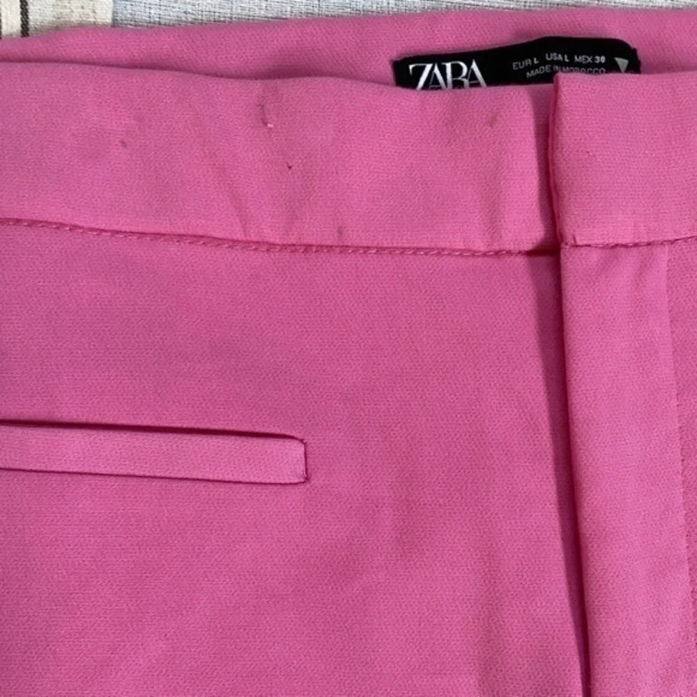 Zara Bootcut Pink Pants Mid-rise Stretch Chinos Mini Flare Pink - Large